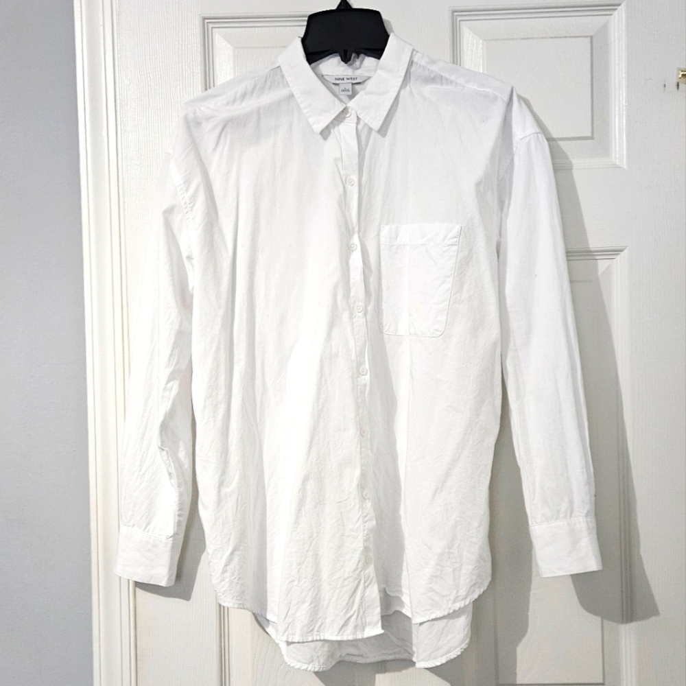 NWOT: Women's Nine West Oversized Long Sleeve Shirt - Large